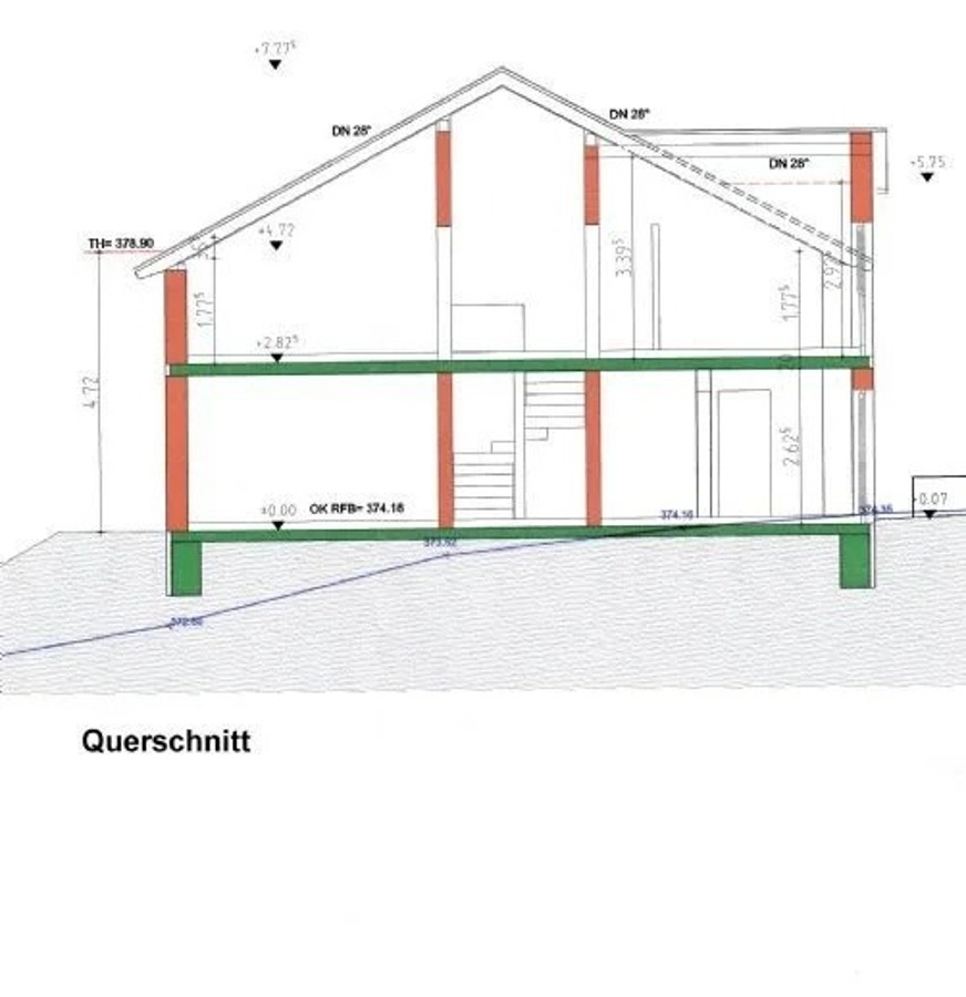 Geb�udequerschnitt Einfamilienhaus Bad Krozingen