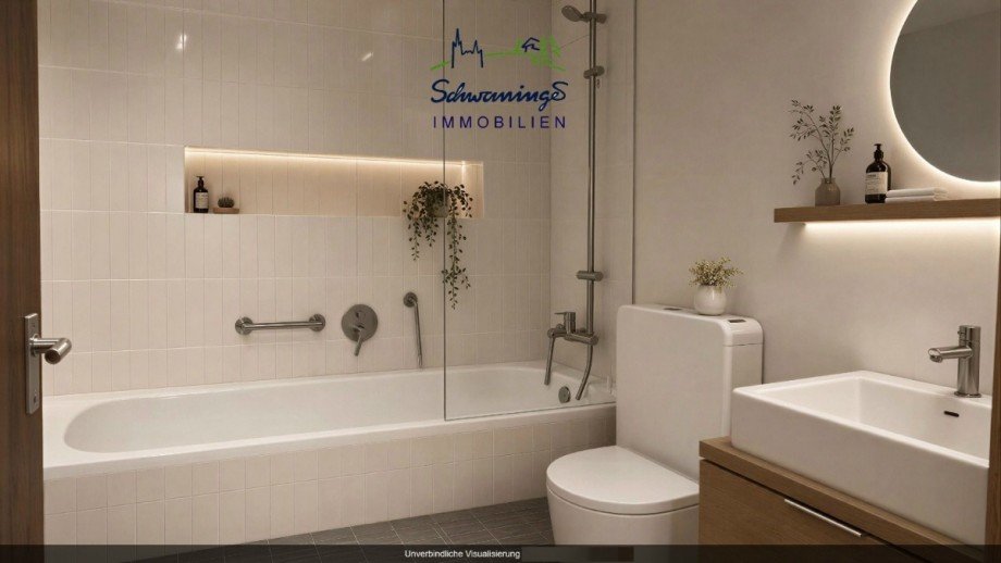 Einrichtungsbeispiel Badezimmer mit Badewanne Terrassenwohnung Denzlingen